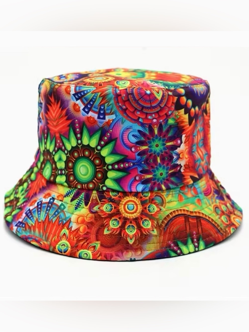 Hippie Colorful Print Bohemian Festival Bucket Hat New